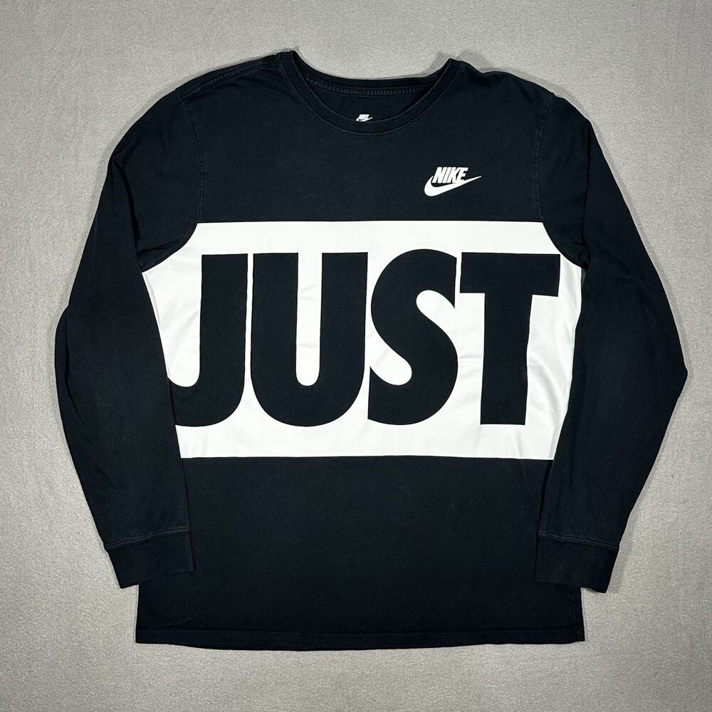 Nike Just Do It Shirt Size XL Long Sleeve Shirt Gray Athletic Cut